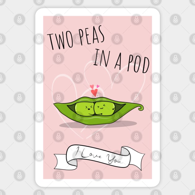 Two Peas In A Pod Magnet by ShutterStudios